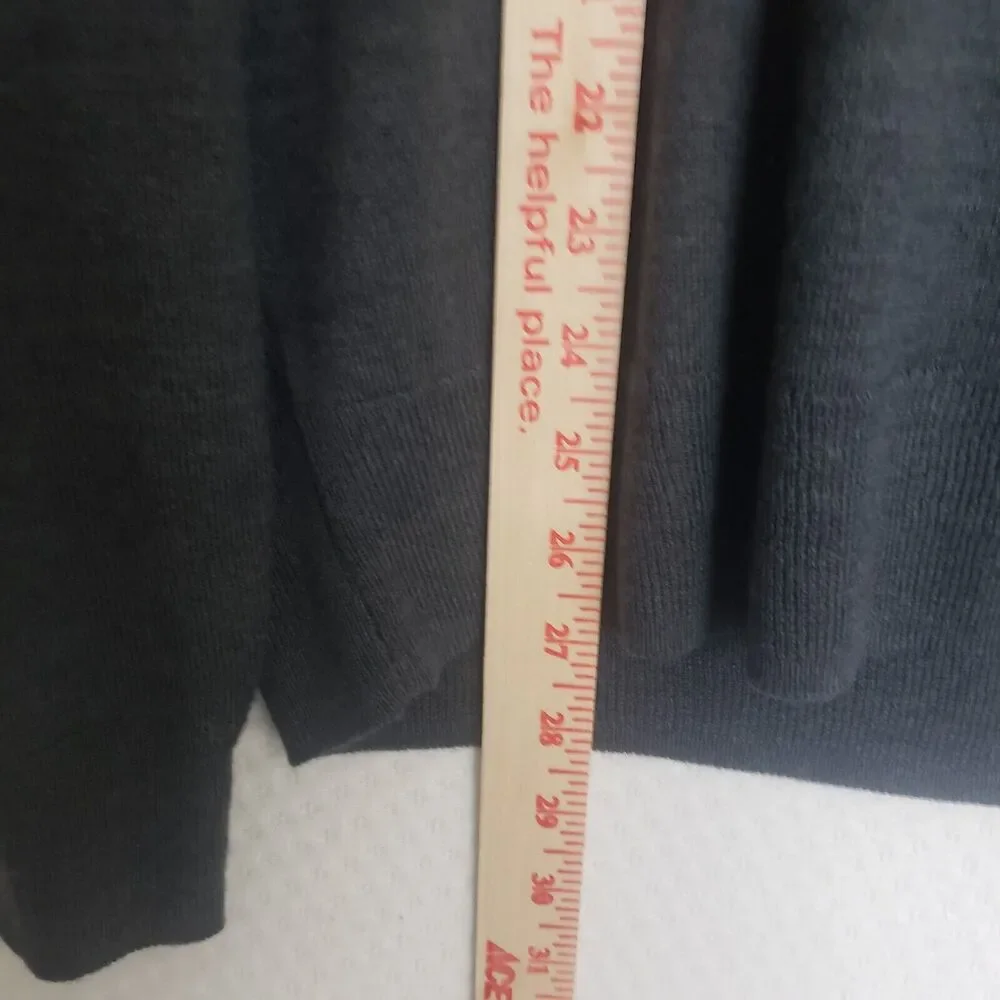 J Crew‎ Mens Merino Wool Blend V-neck Long Sleeve Gray Sweater Size Large